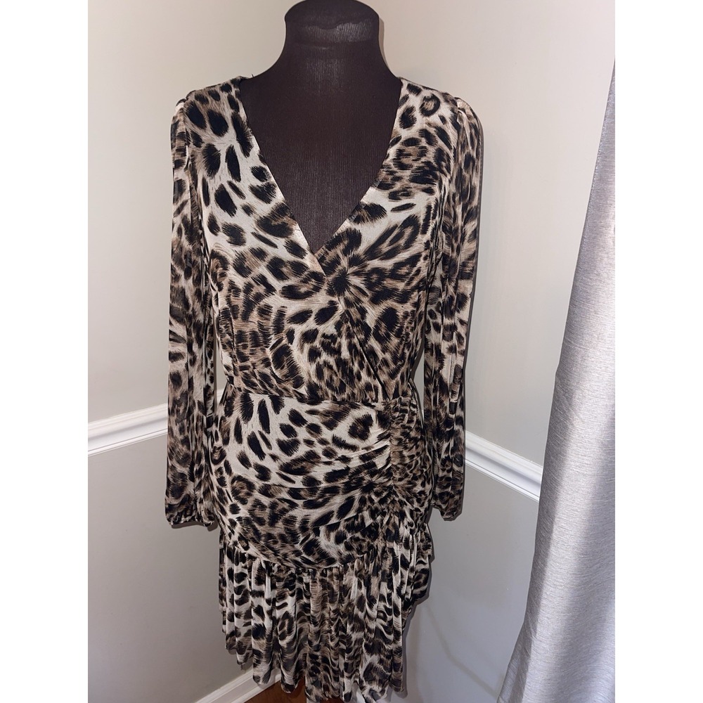 The Vanity Room Leopard Print Sexy Dress Mesh Womens‎ Sz M